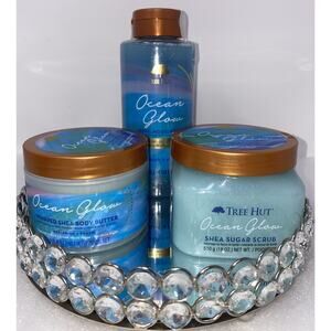 Tree Hut Ocean Glow Sugar Scrub, Body Wash & Whipped Body Lotion Bundle